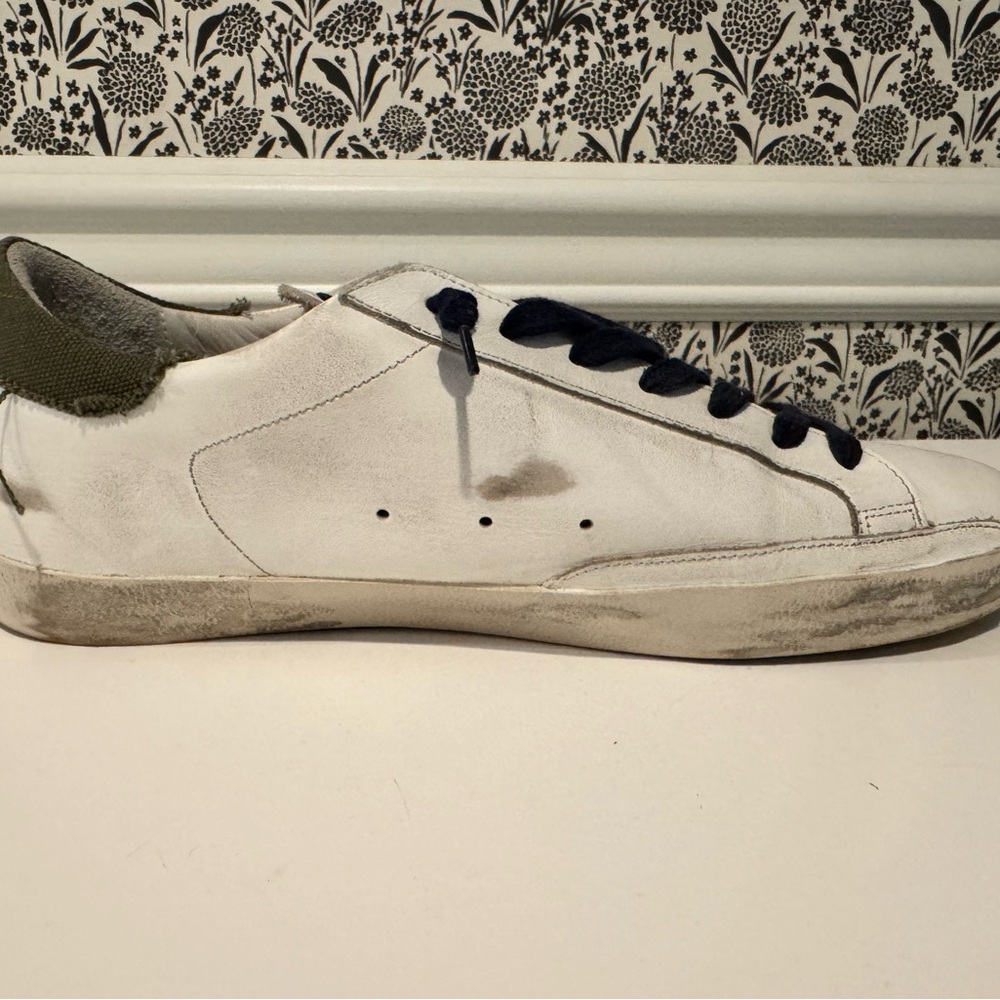 Men’s Golden Goose White, Green and Navy Sneakers- Size 44 (US 11) - Picture 5 of 7